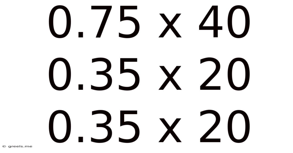 0.75 X 40 0.35 X 20 0.35 X 20