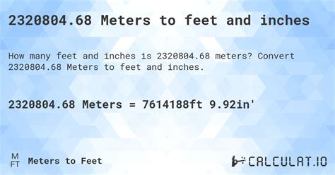 1.68 M In Feet And Inches