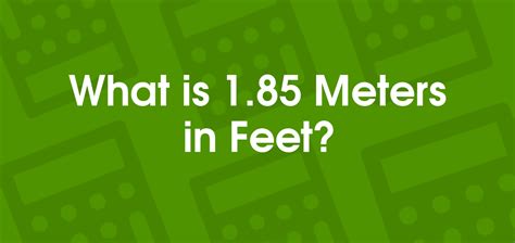 1.85 Meters Is How Many Feet