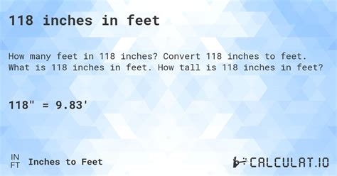 118 Inches Is How Many Feet