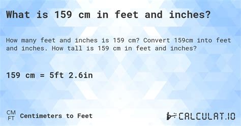 159 Cm In Feet And Inches