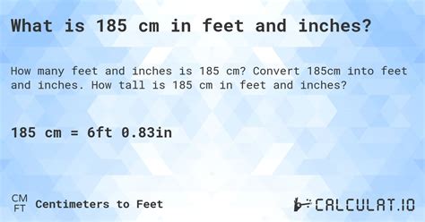 185 Cm In Feet And Inches