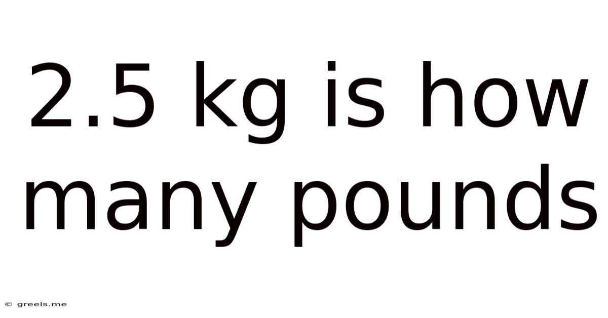 2.5 Kg Is How Many Pounds