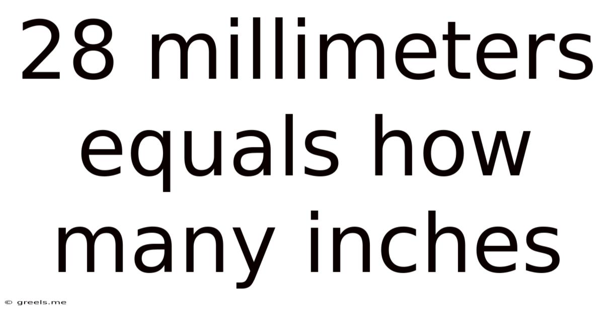 28 Millimeters Equals How Many Inches