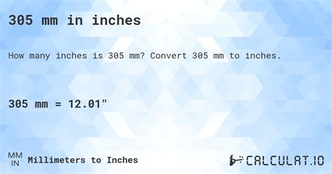 305 Mm Is How Many Inches