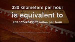 330 Km To Miles Per Hour