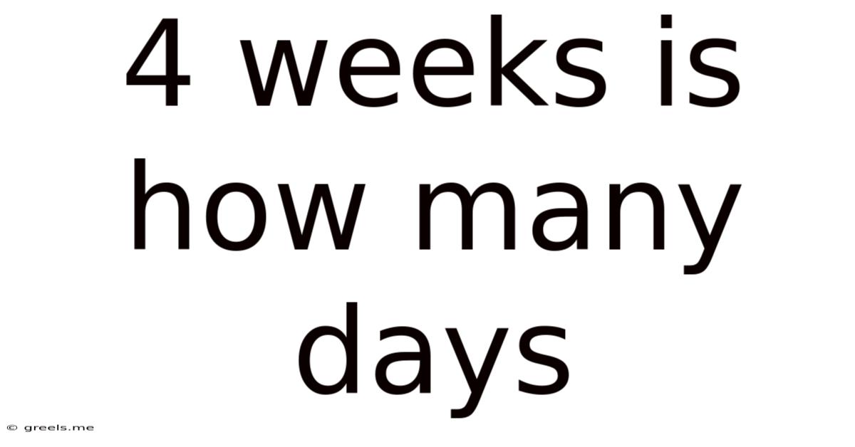 4 Weeks Is How Many Days