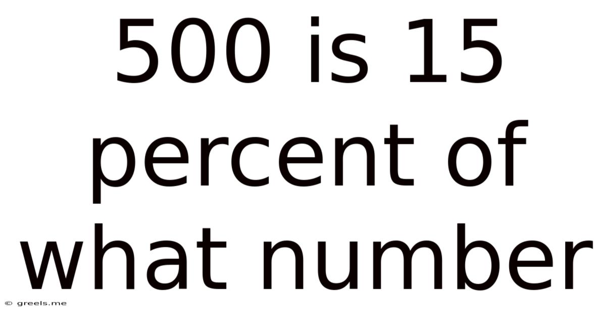 500 Is 15 Percent Of What Number