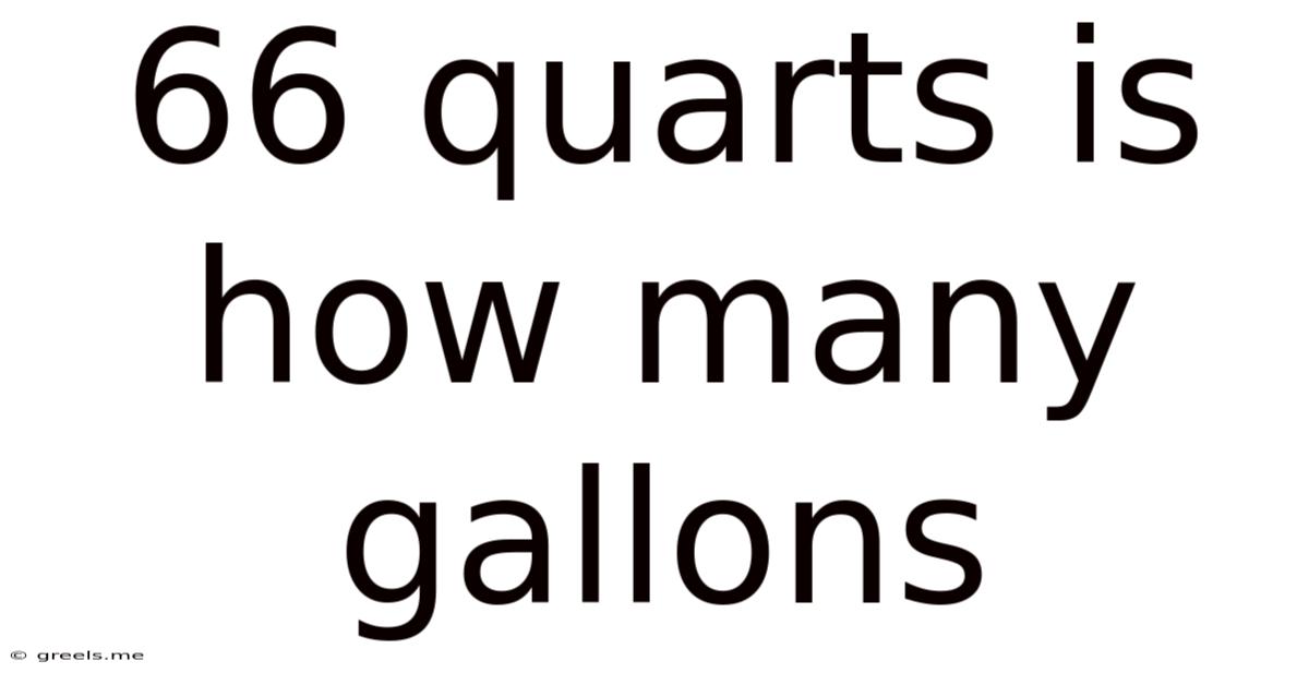 66 Quarts Is How Many Gallons