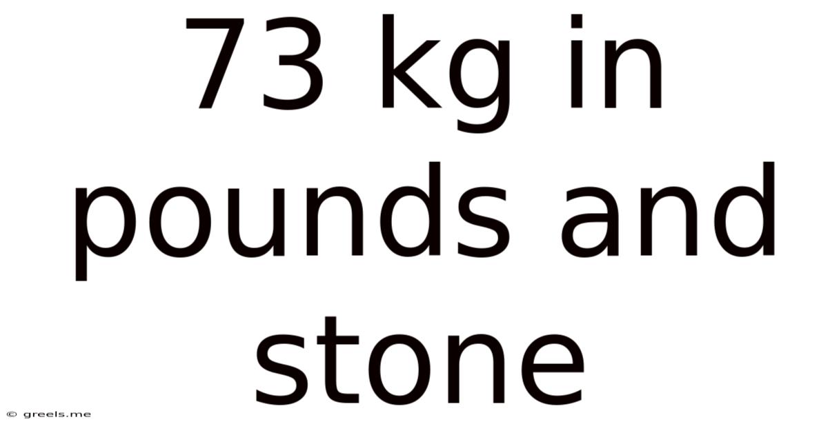 73 Kg In Pounds And Stone