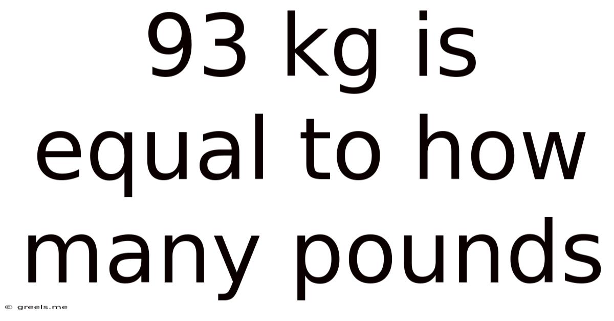 93 Kg Is Equal To How Many Pounds