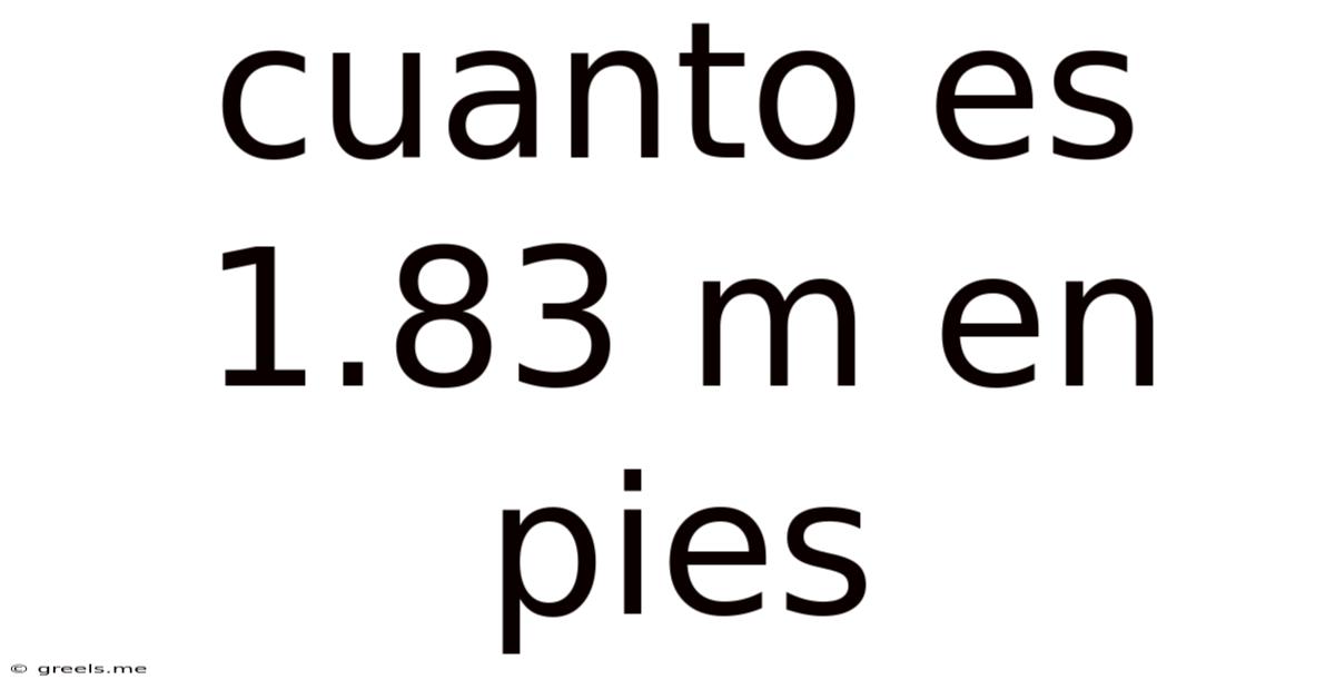 Cuanto Es 1.83 M En Pies