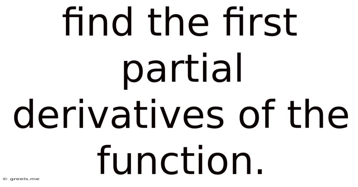 Find The First Partial Derivatives Of The Function.