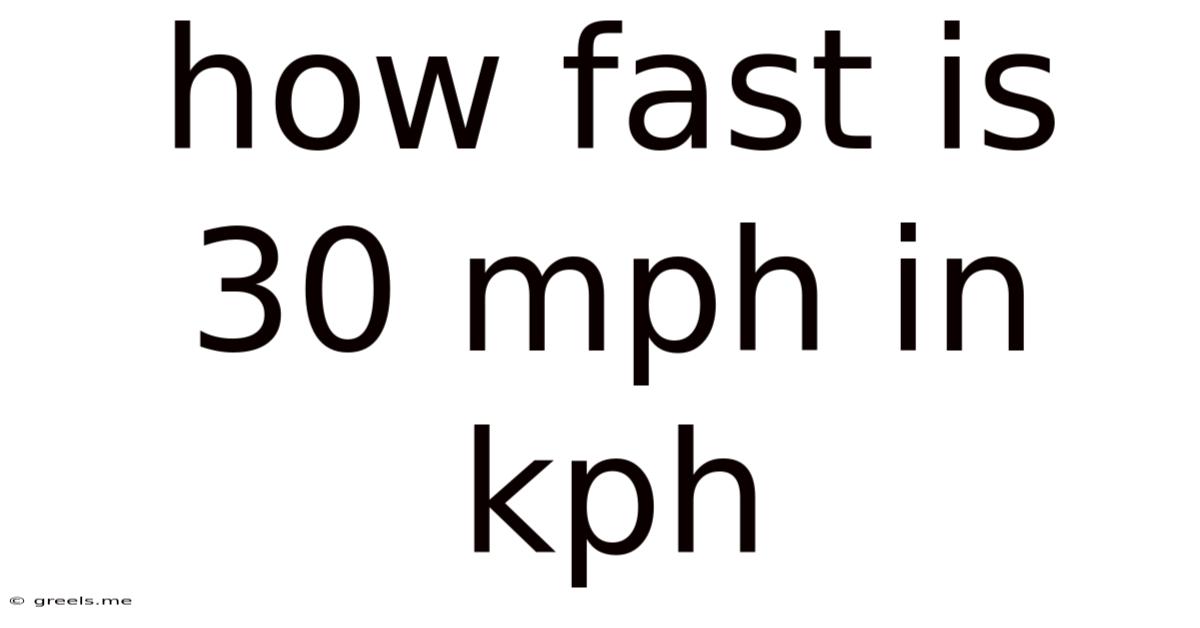 How Fast Is 30 Mph In Kph
