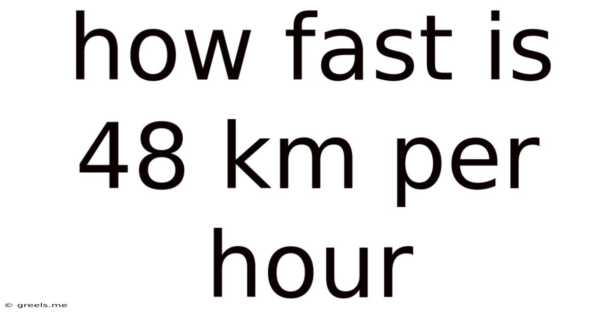 How Fast Is 48 Km Per Hour