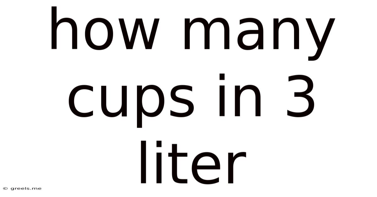 How Many Cups In 3 Liter