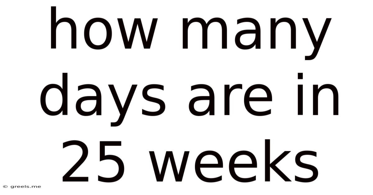 How Many Days Are In 25 Weeks