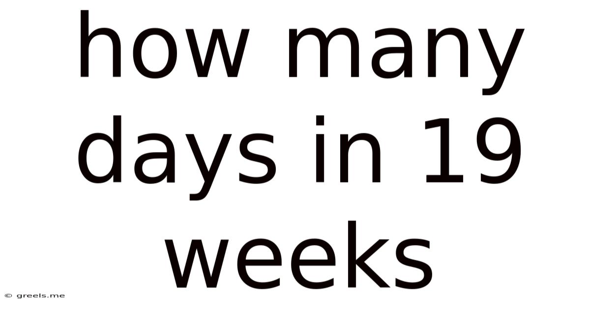 How Many Days In 19 Weeks