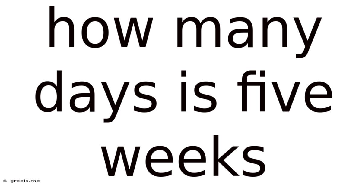 How Many Days Is Five Weeks