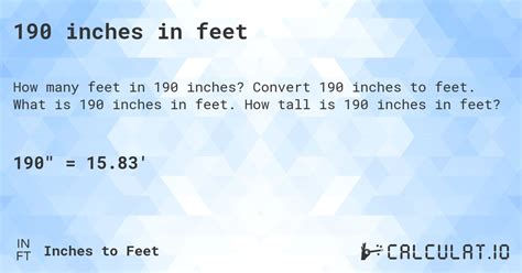 How Many Feet Is 190 Inches