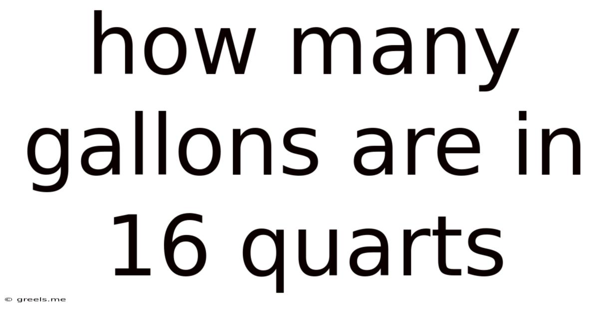 How Many Gallons Are In 16 Quarts