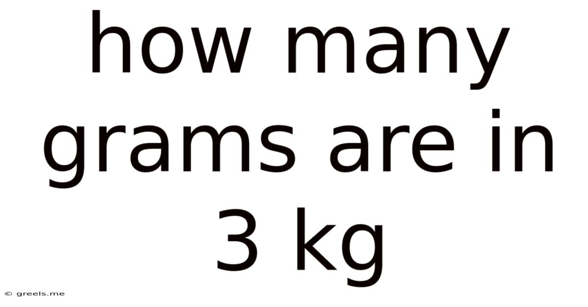 How Many Grams Are In 3 Kg