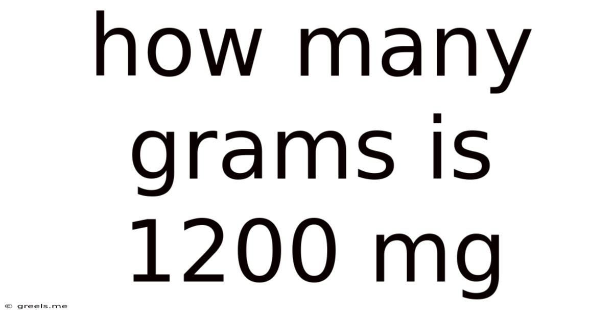 How Many Grams Is 1200 Mg