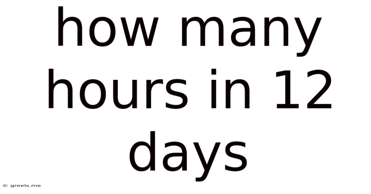 How Many Hours In 12 Days