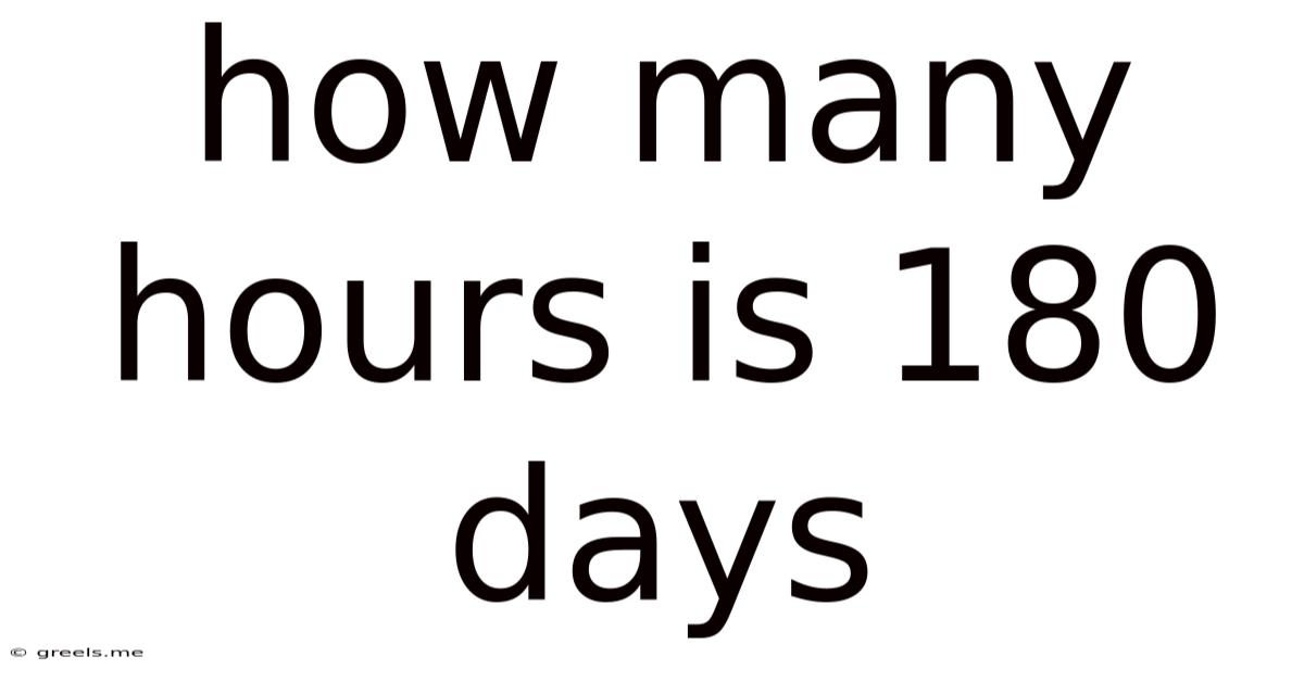 How Many Hours Is 180 Days