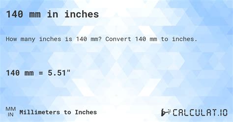 How Many Inches In 140 Mm