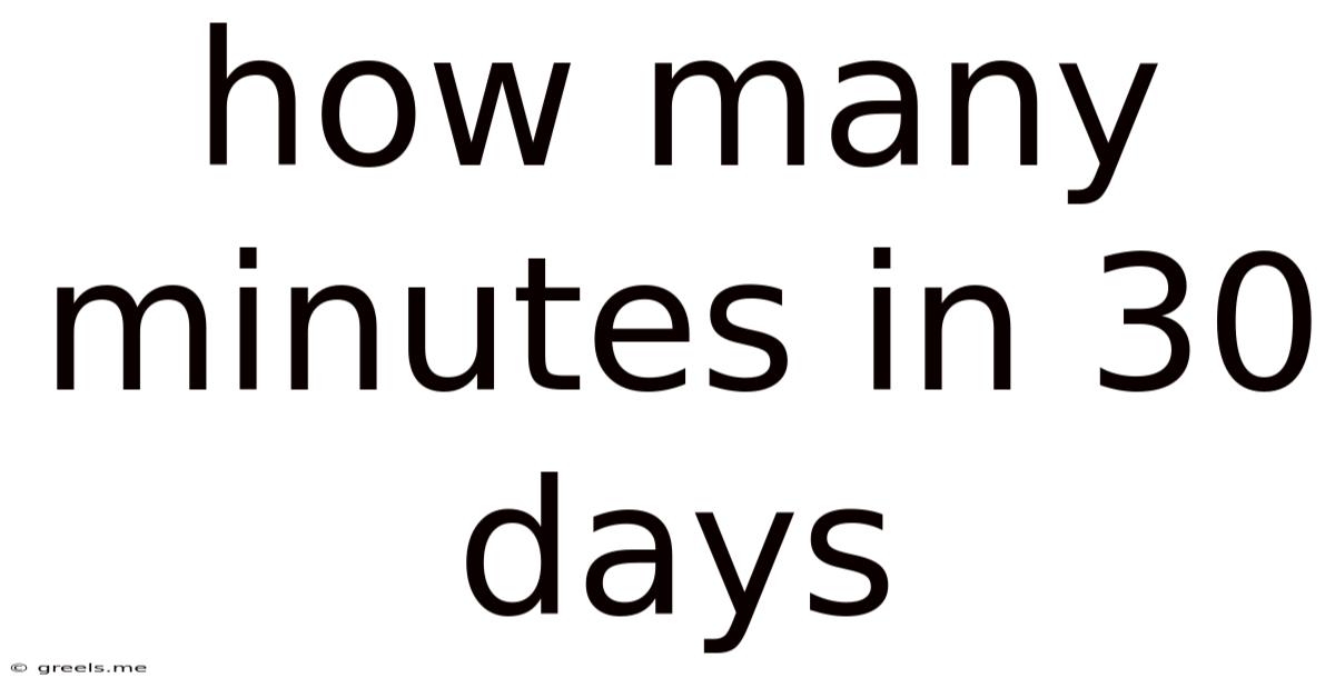 How Many Minutes In 30 Days