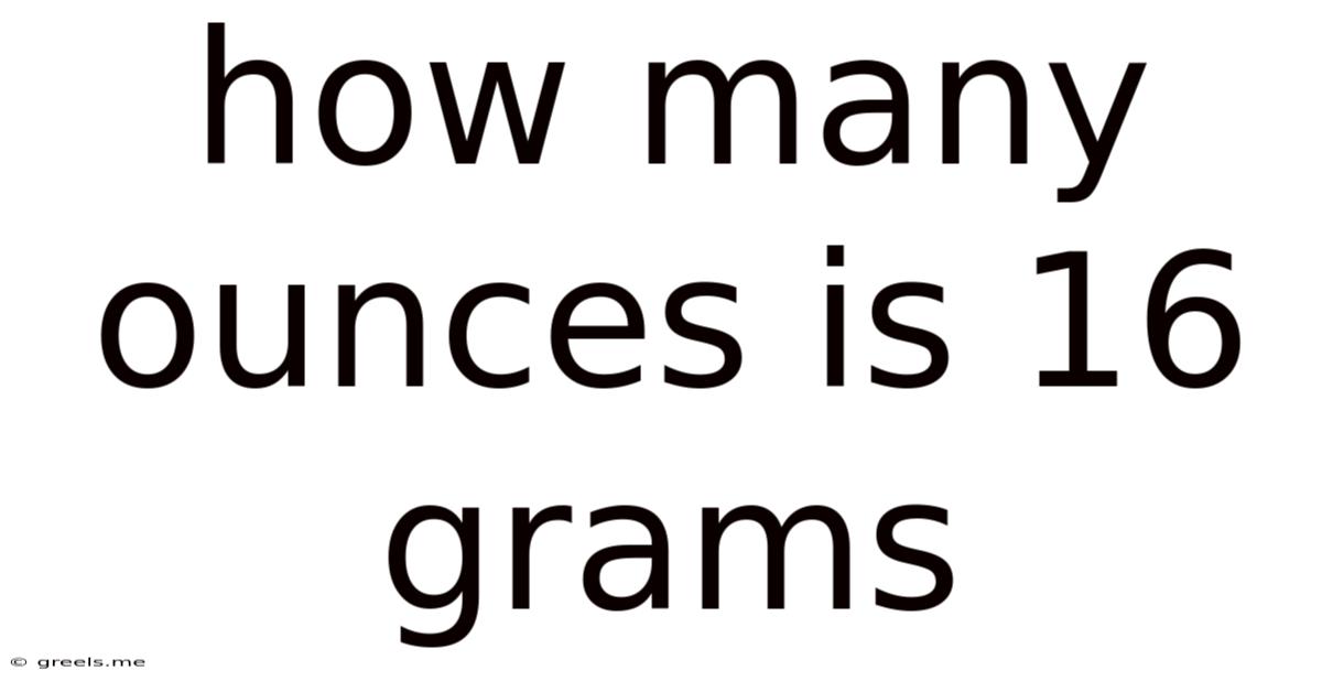 How Many Ounces Is 16 Grams