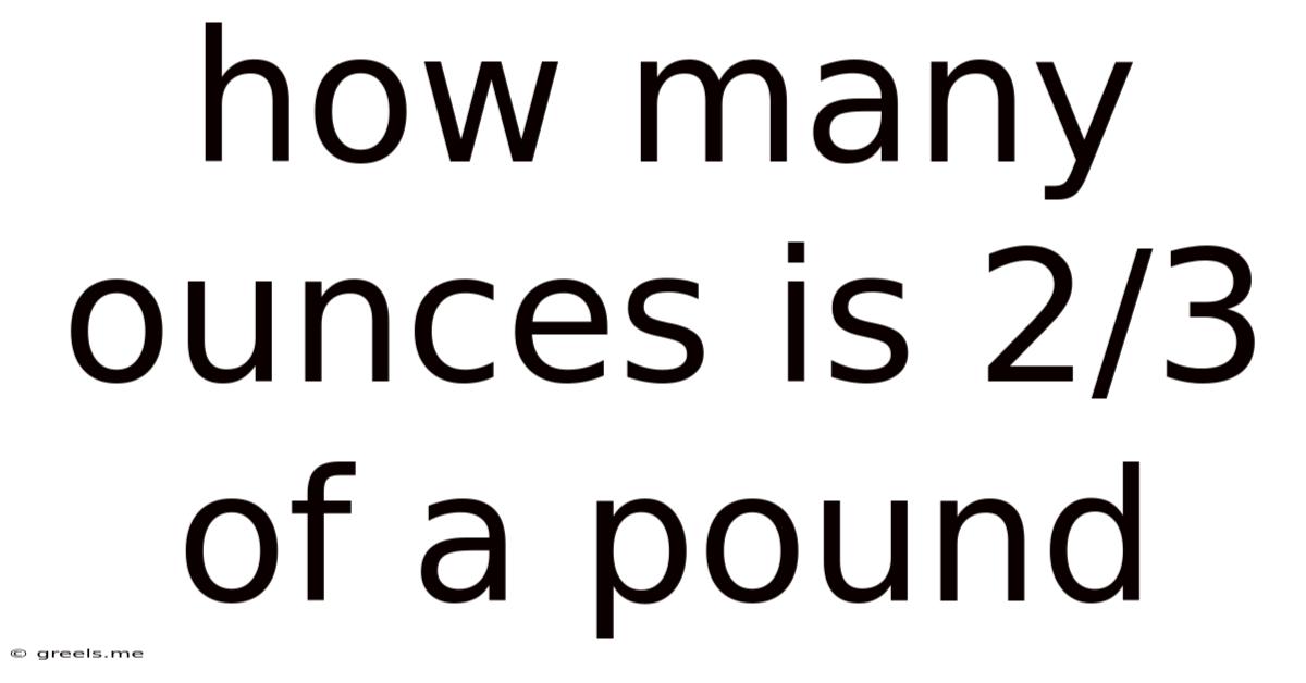 How Many Ounces Is 2/3 Of A Pound