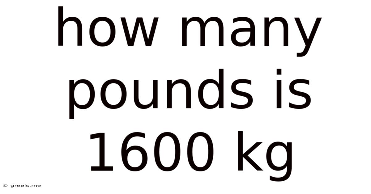 How Many Pounds Is 1600 Kg