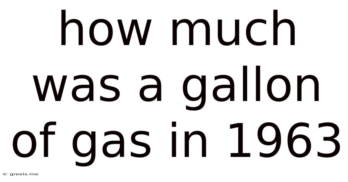 How Much Was A Gallon Of Gas In 1963