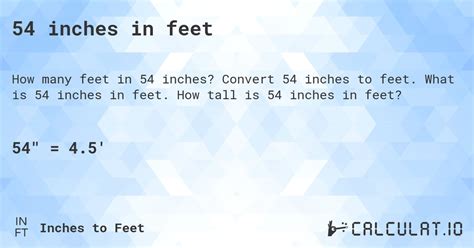 How Tall In Feet Is 54 Inches