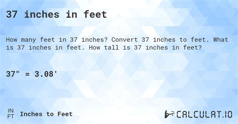 How Tall Is 37 Inches In Feet