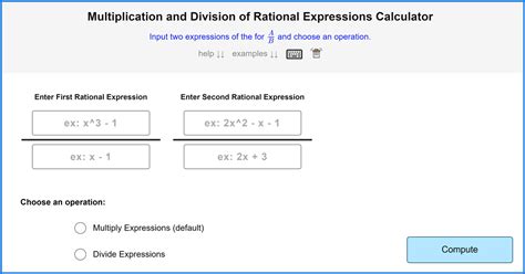 Rational Expressions Calculator Multiplying And Dividing