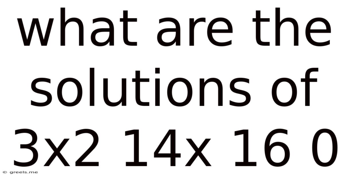 What Are The Solutions Of 3x2 14x 16 0