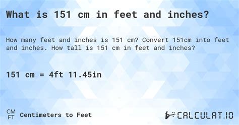 What Is 151 Cm In Feet