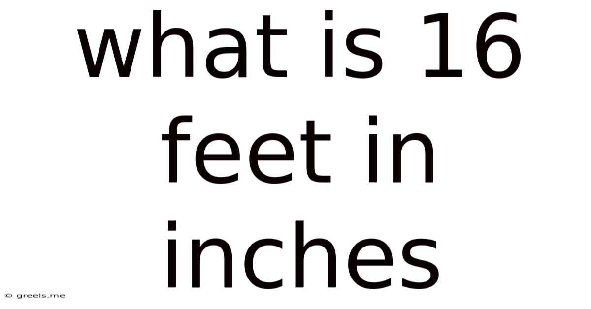 What Is 16 Feet In Inches