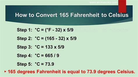 What Is 165 F In C