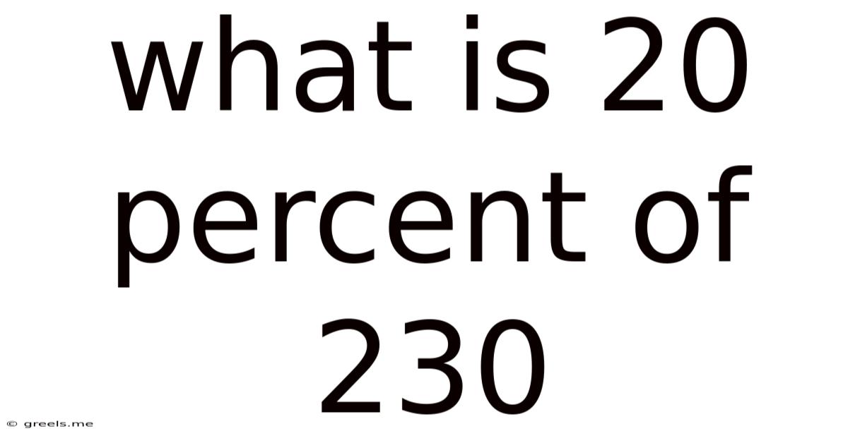 What Is 20 Percent Of 230