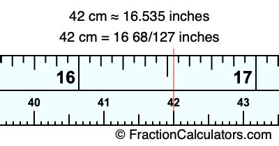 What Is 42 Cm In Inches